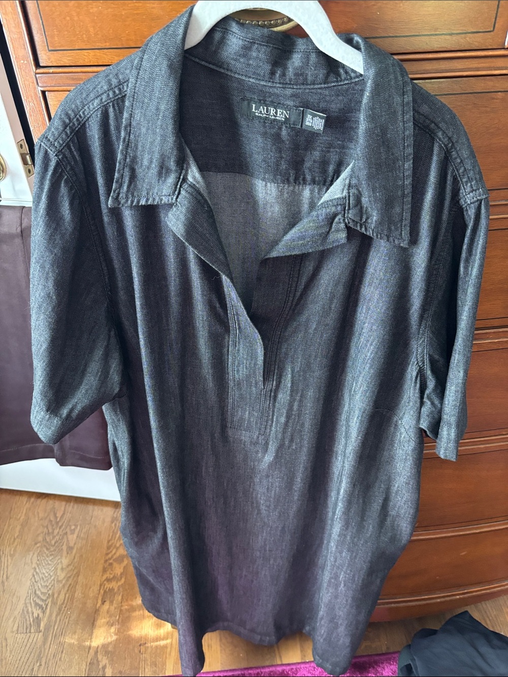 Ralph Lauren Black Denim Short-Sleeve Dress